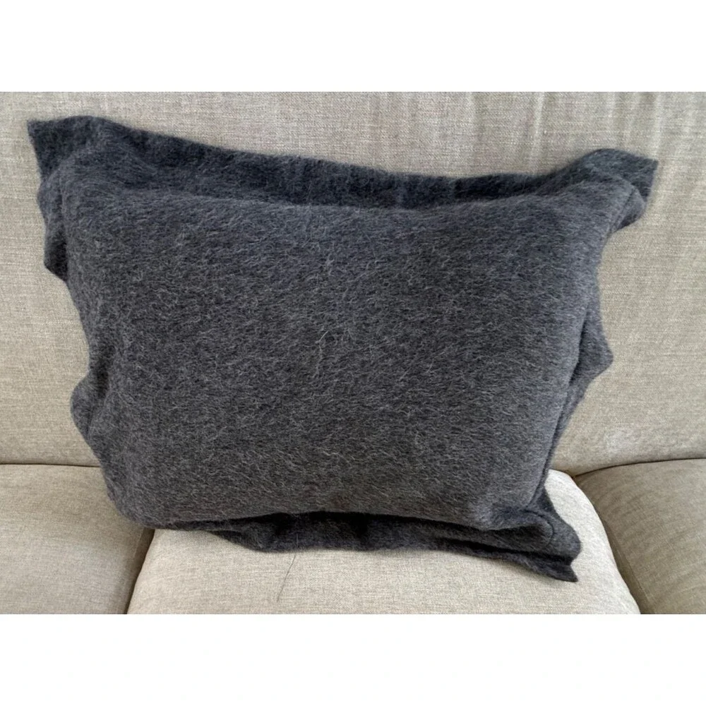 New 2 Gray Alpaca Wool Blend Pillow Shams Field Gear Home Collection